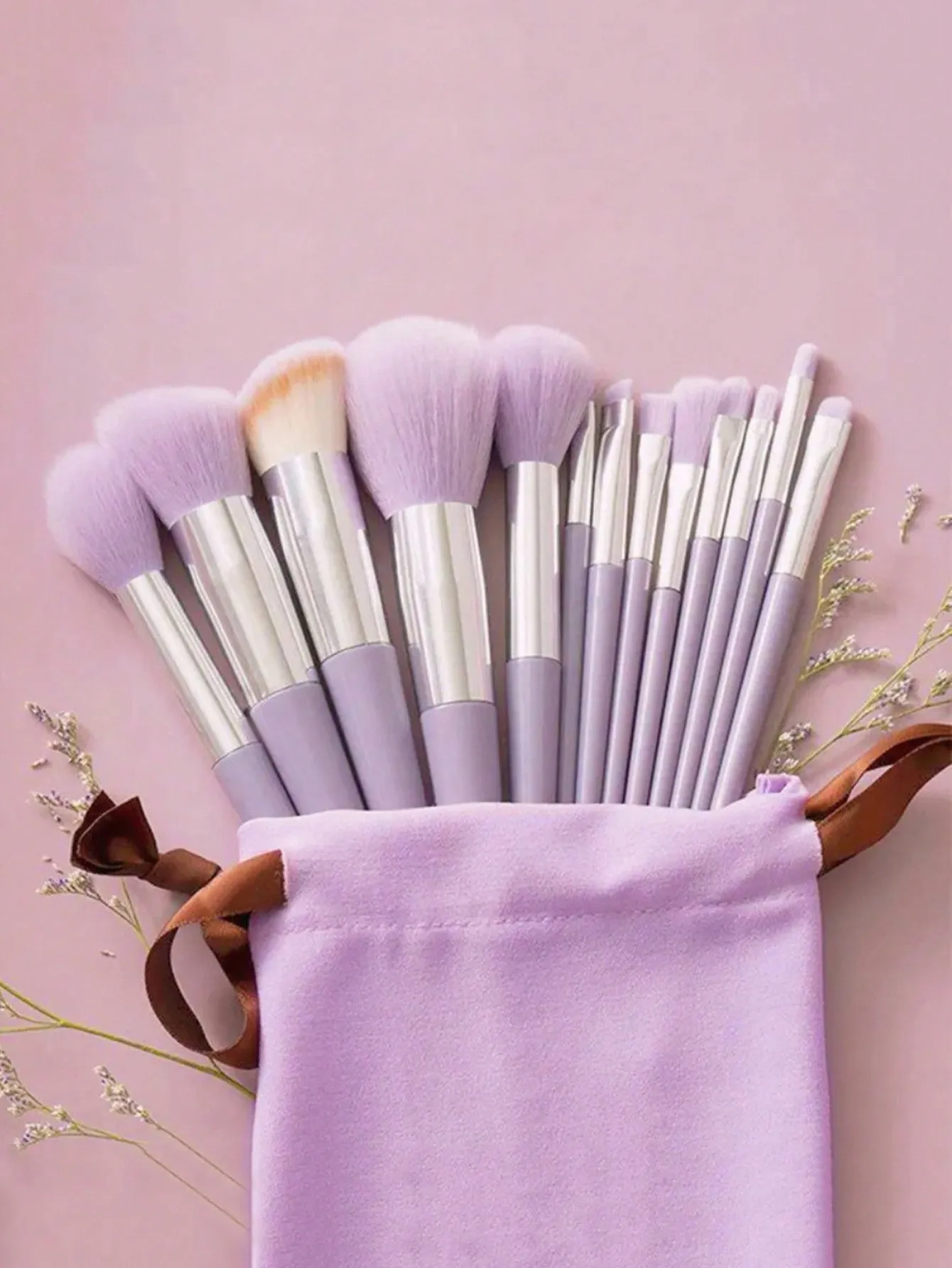 13pcs Portable Makeup Brush Set Including Blush & Eyeshadow Brush, Complete Beauty Tool Kit