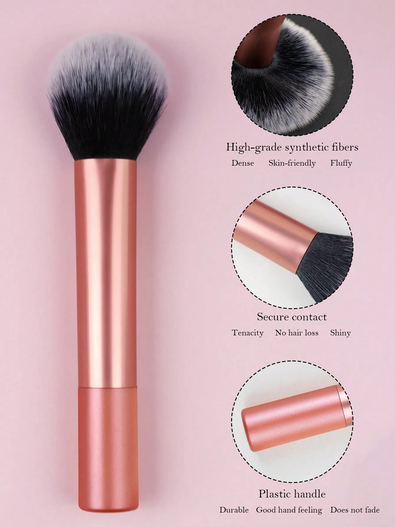 1pc Orange Loose Powder Brush, Traceless Portable Flame Retardant Makeup Brush, Cosmetic Tool