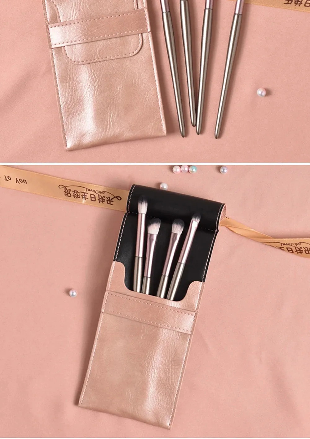 4PCS/Set Detail Small Eyeshadow Make Up Brushes Synthetic Hair Eyebrow Eyeliner Eyeshadow Blending Tapered Smudge cosmetic tool