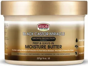 African Pride Black Castor Miracle Prep & Leave-In Moisture Butter