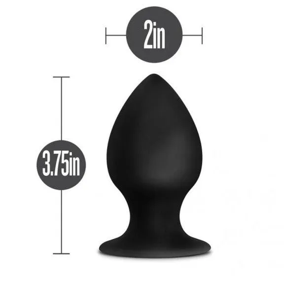 Anal Adventures Platinum Silicone Anal Stout Plug Black Anal Stretching Butt Plug with Suction Cup Large