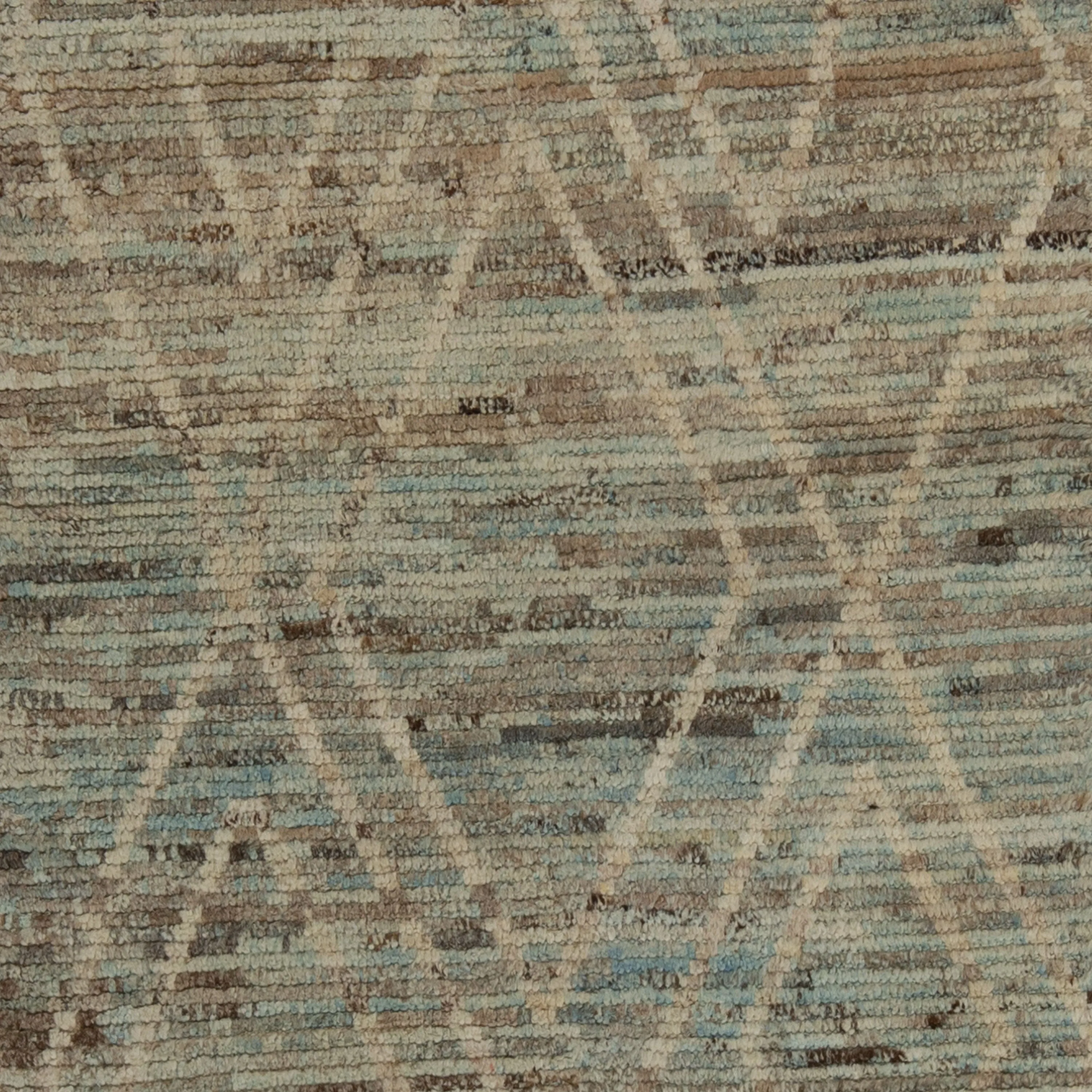 Blue Zameen Transitional Wool Rug - 3' x 13'5"