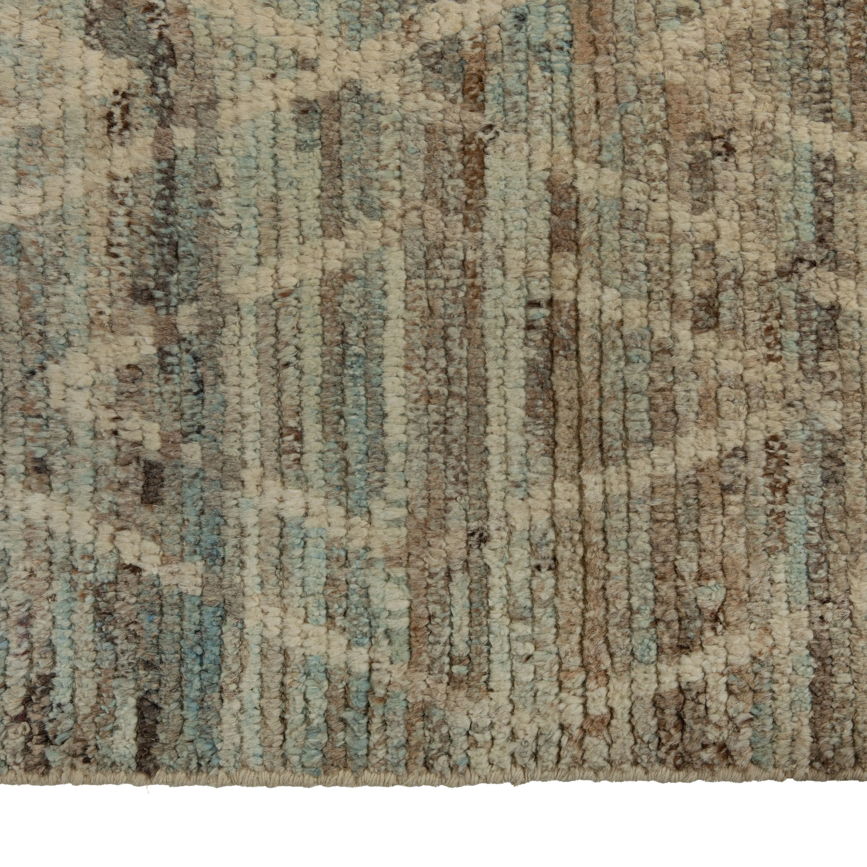 Blue Zameen Transitional Wool Rug - 3' x 13'5"