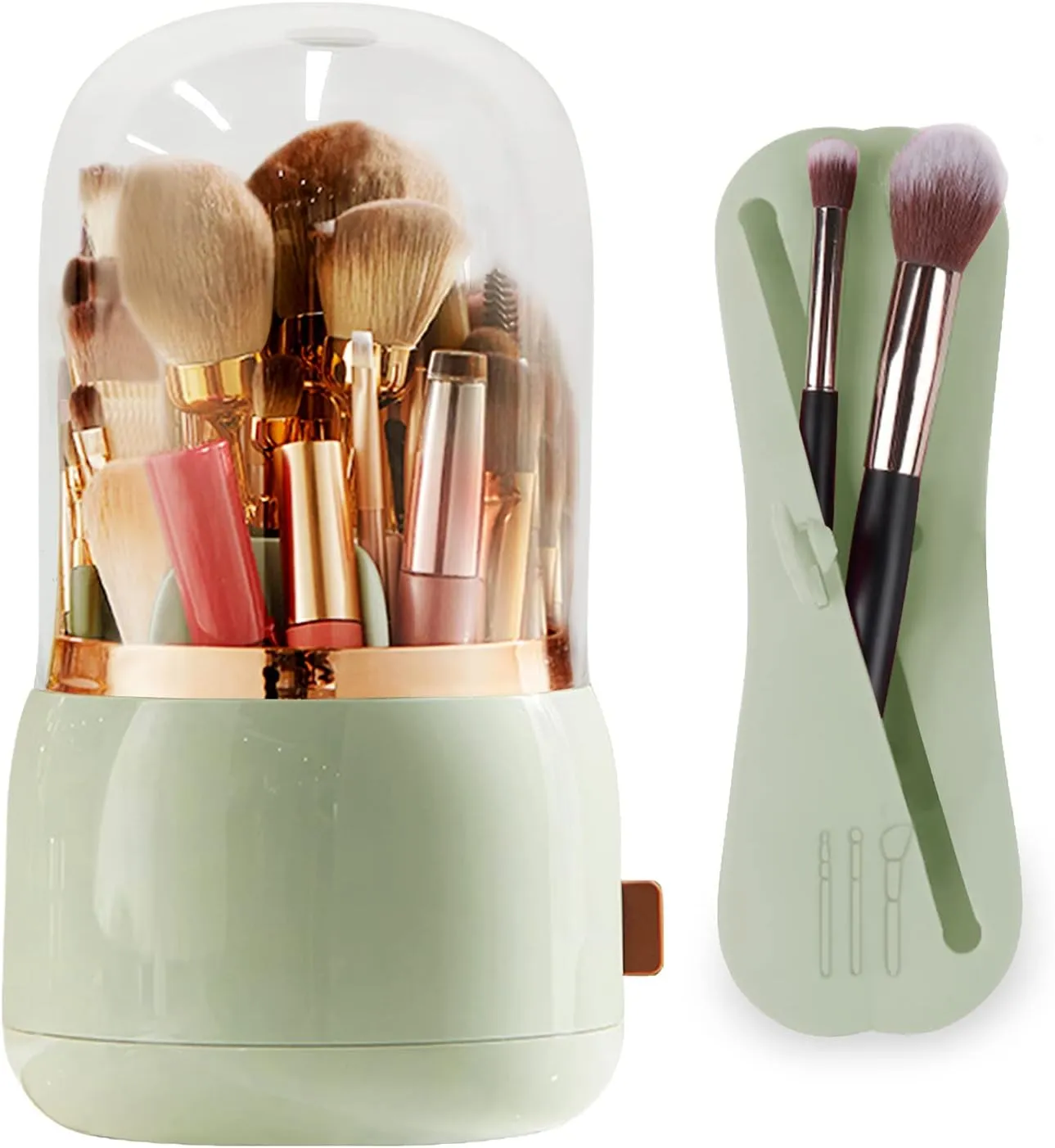 Blushbees® 360 Rotating Makeup Brush Holder - 2 Pack (Light Green)