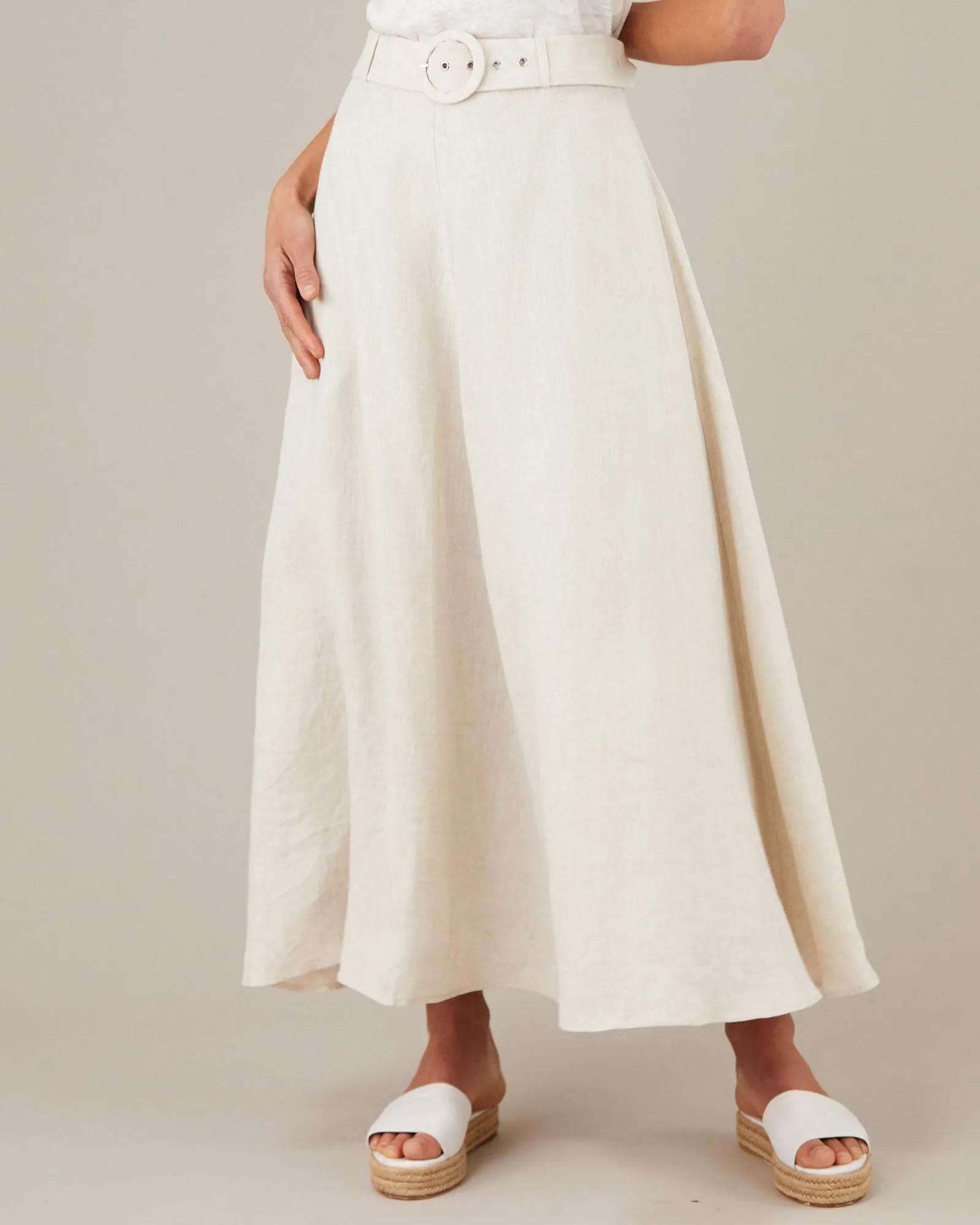 Bridgette Linen Maxi Skirt - Natural