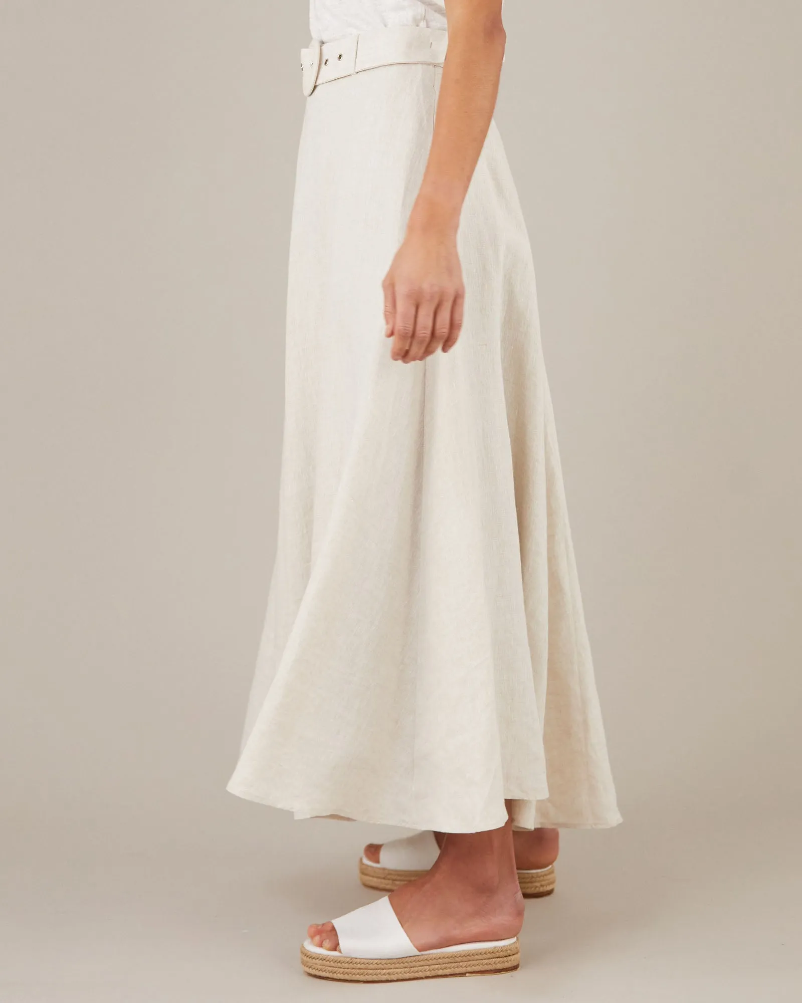 Bridgette Linen Maxi Skirt - Natural