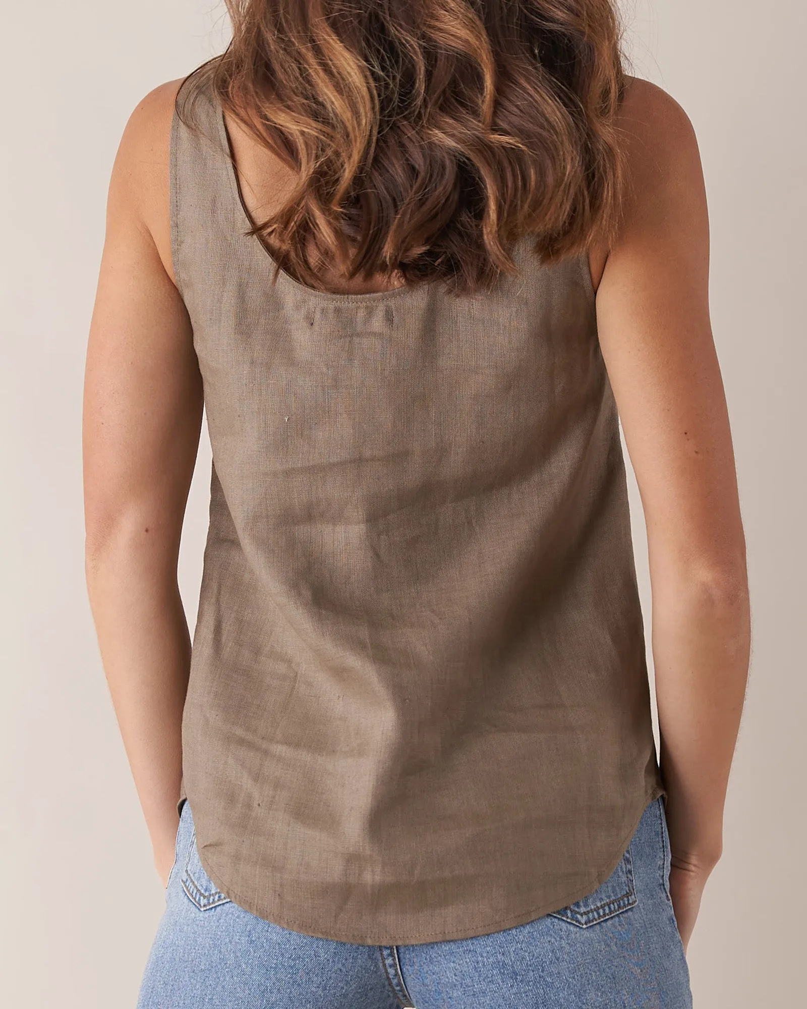 Bridgette Linen Top - Khaki