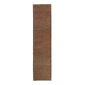 Brown Zameen Transitional Wool Rug - 3'2" x 13'1"