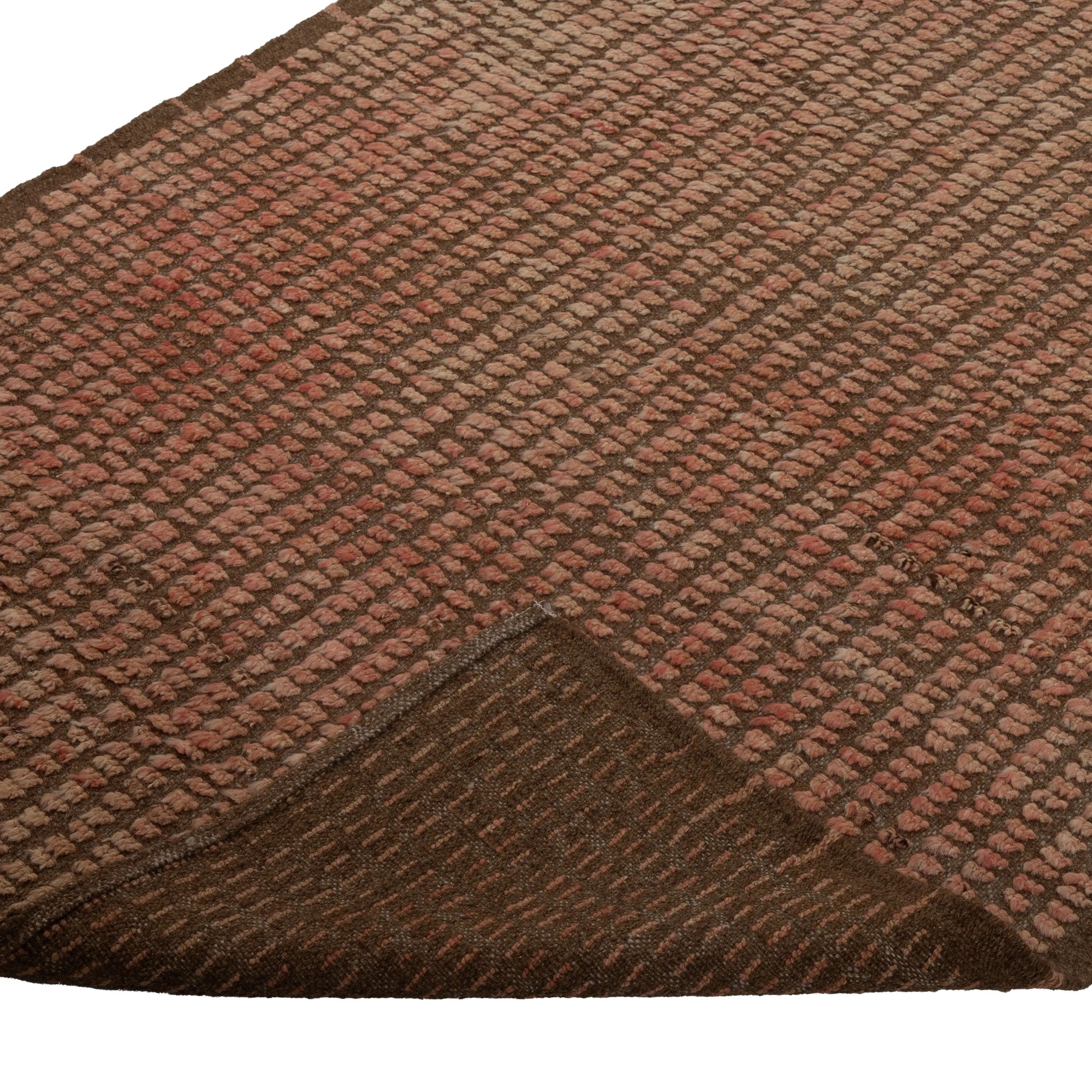 Brown Zameen Transitional Wool Rug - 3'2" x 13'1"