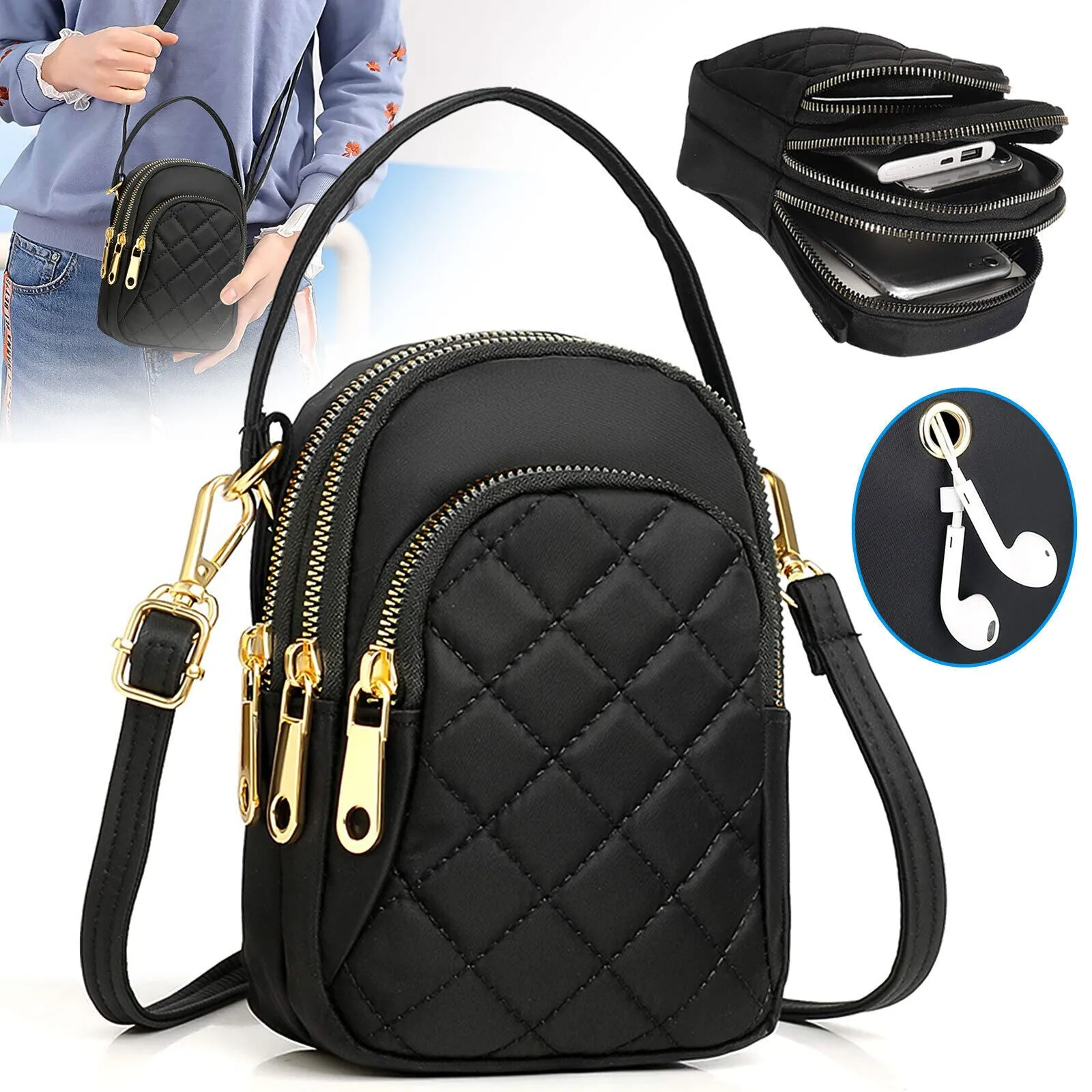 Cell Phone Shoulder Bag Crossbody Purse Small Wallet Handbag Zipper Case Pouch