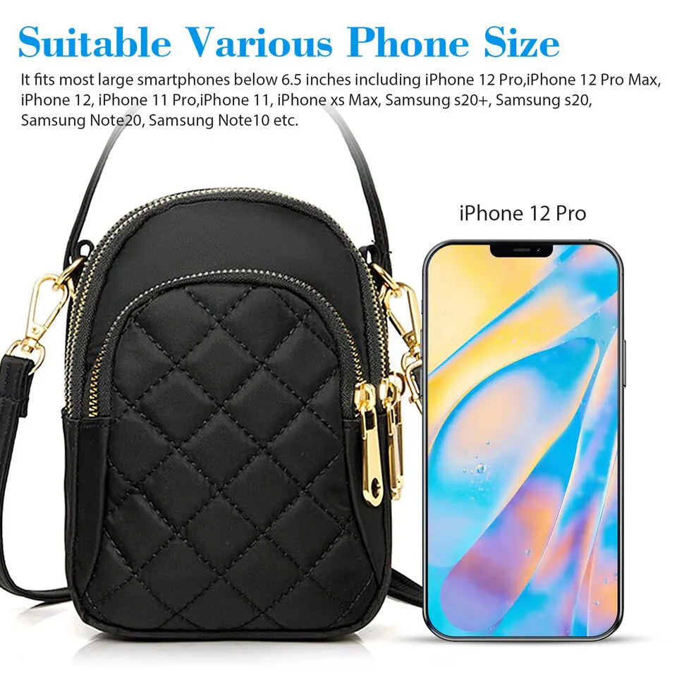 Cell Phone Shoulder Bag Crossbody Purse Small Wallet Handbag Zipper Case Pouch