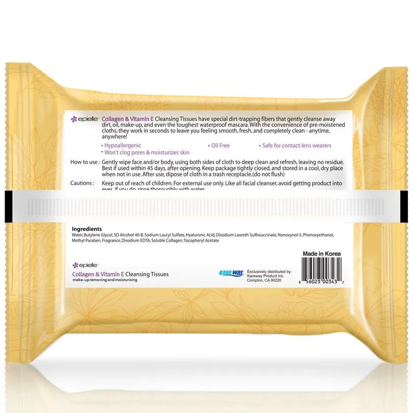 Collagen & Vitamin E Facial Cleansing Tissues | 30ct