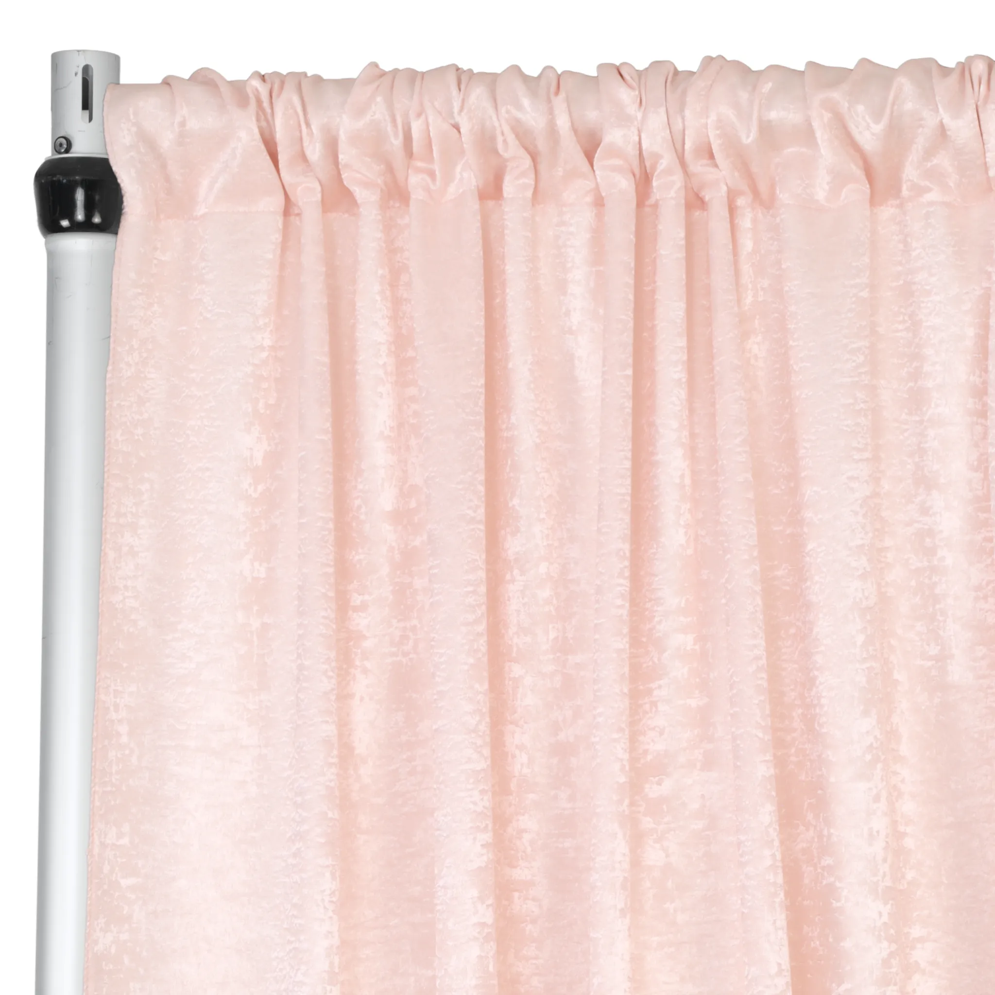 Crinkle Shimmer 12ft H x 52" W Drape/Backdrop Panel - Blush/Rose Gold