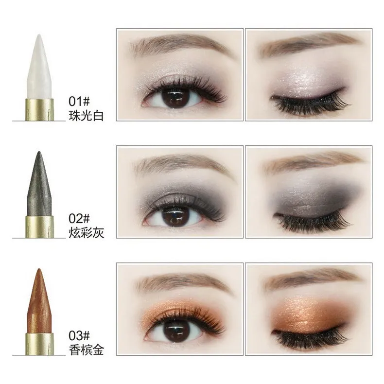 Double-end Glitter Eye Shadow Pencils Waterproof Pigments Eyeliner & Eyehadow Pen