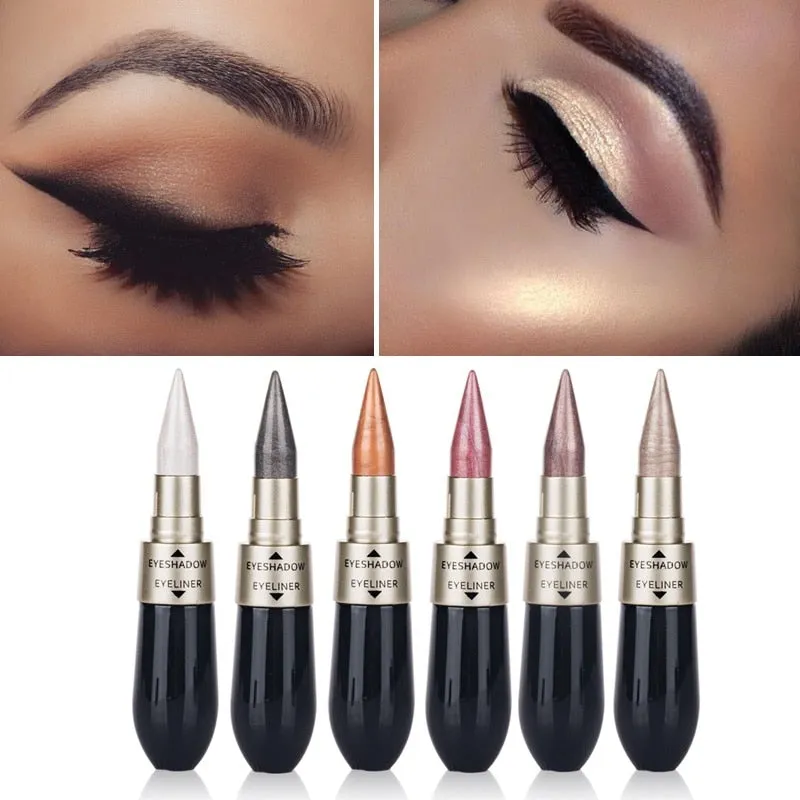 Double-end Glitter Eye Shadow Pencils Waterproof Pigments Eyeliner & Eyehadow Pen