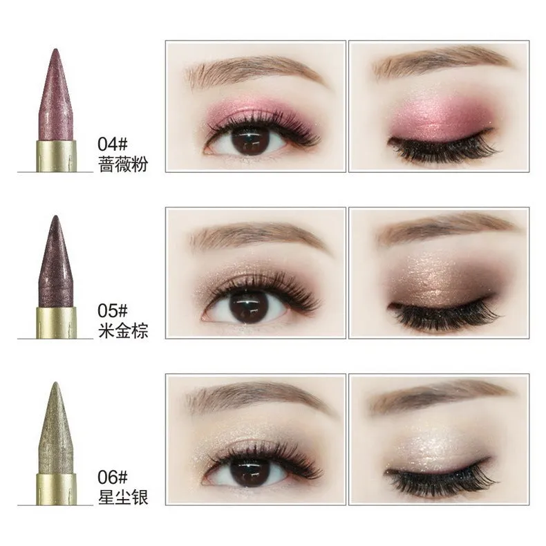 Double-end Glitter Eye Shadow Pencils Waterproof Pigments Eyeliner & Eyehadow Pen