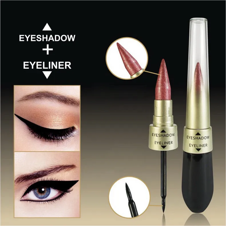 Double-end Glitter Eye Shadow Pencils Waterproof Pigments Eyeliner & Eyehadow Pen