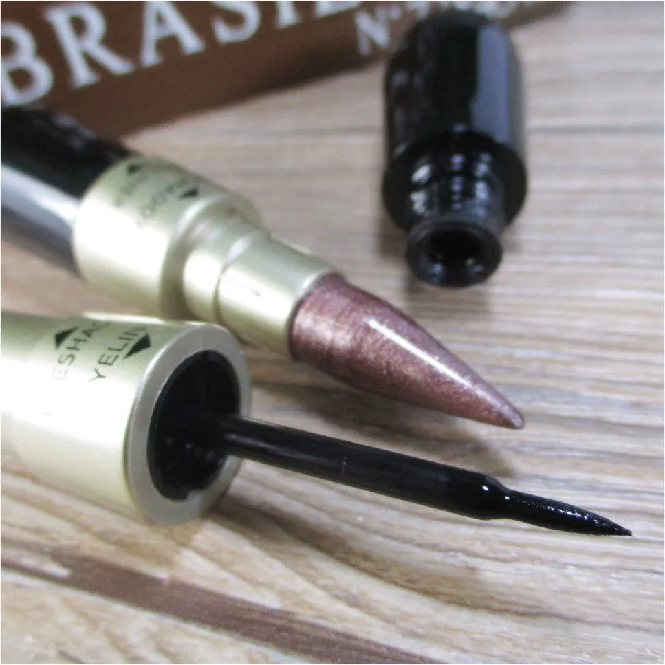 Double-end Glitter Eye Shadow Pencils Waterproof Pigments Eyeliner & Eyehadow Pen