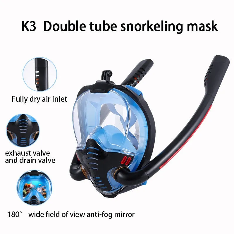 Double respirator Snorkeling Diving Mask