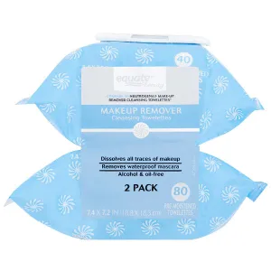 Equate Beauty Makeup Remover Wipes, 2 Pack, 80 Count