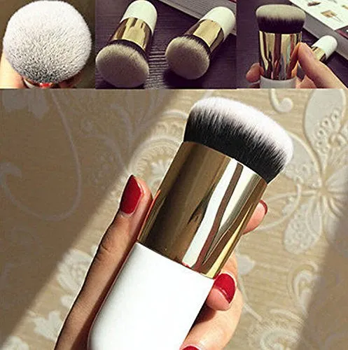 Generic Makeup Cosmetic Face Powder Blush Brush, White &amp; Golden-13013690MG