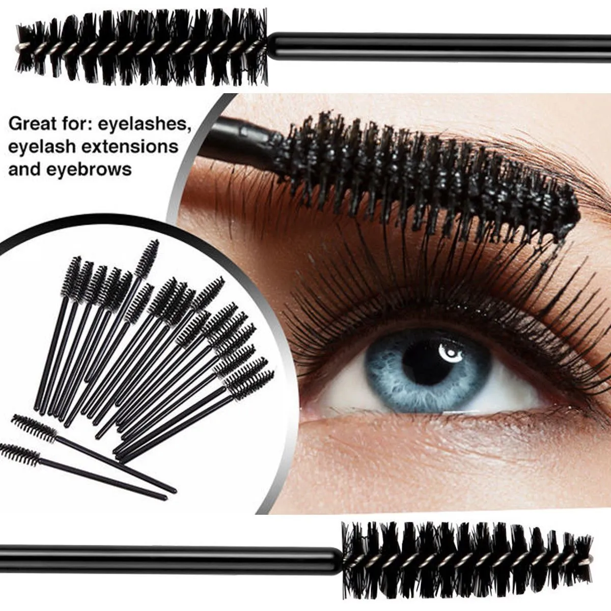 Glamza Disposable Mascara Wands - Pack of 100 with Free UK Postage