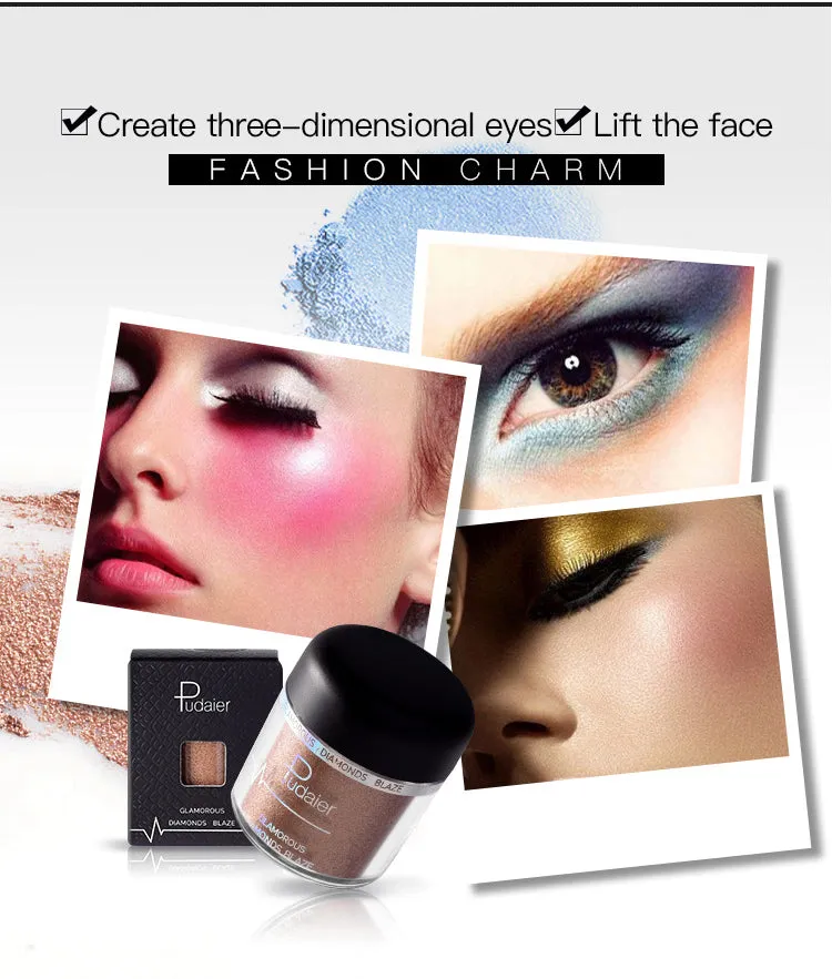 Glitter Eyeshadow Powder Pigments  Easy to Wear Waterproof Shimmer