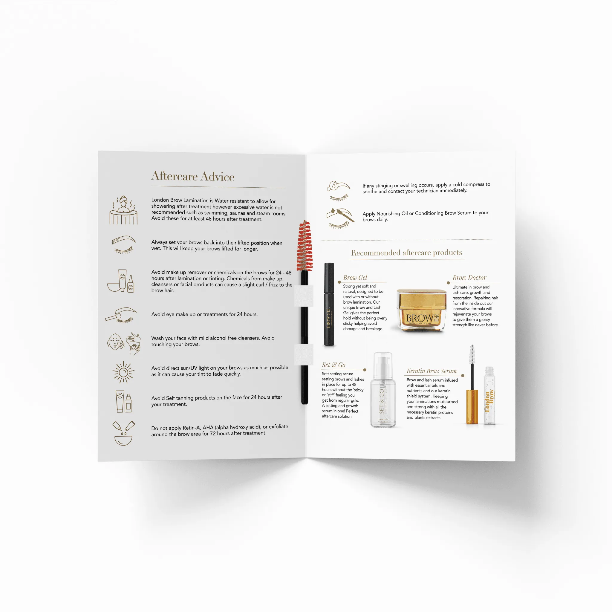 London Brow Lamination Aftercare Leaflets x 25