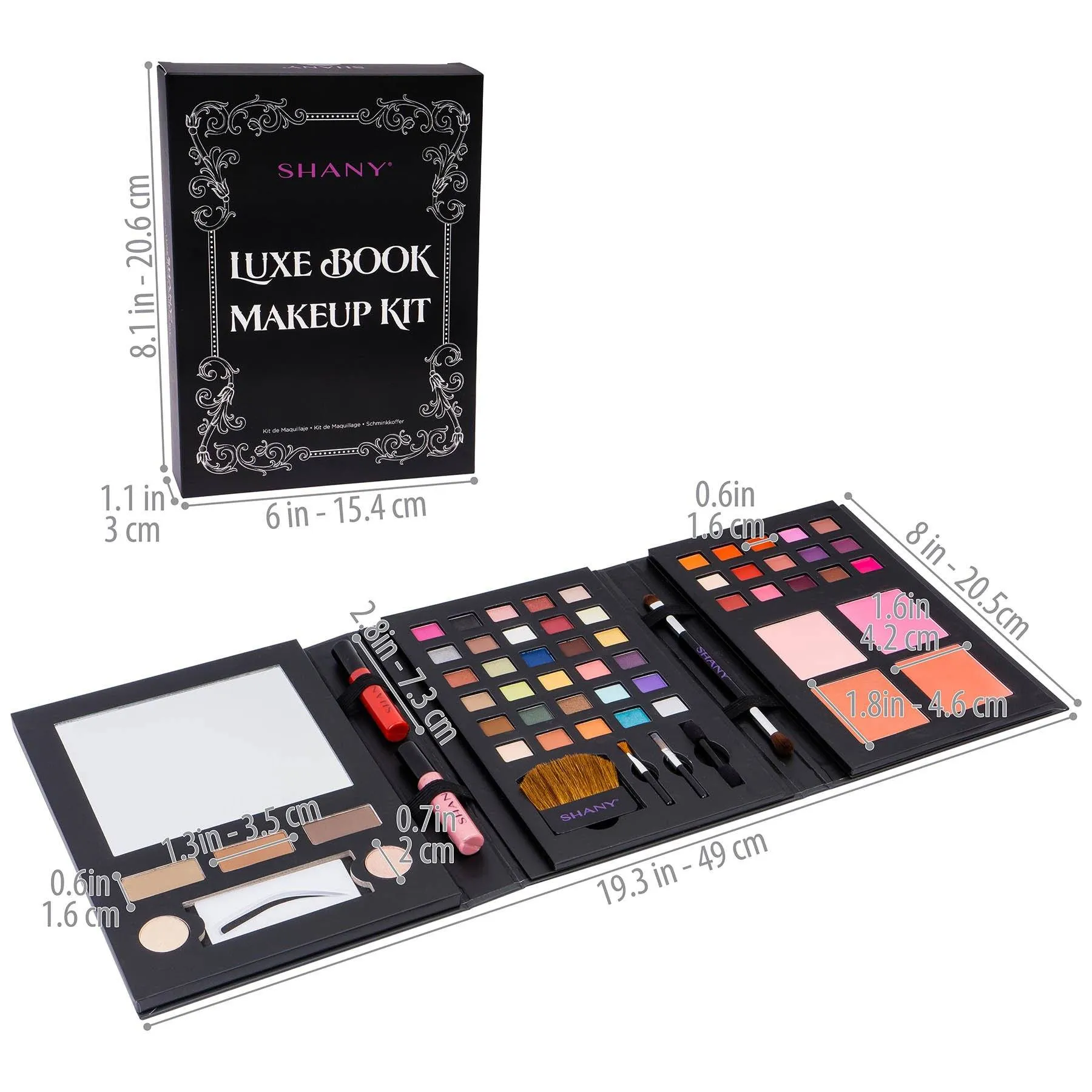 Luxe Book Makeup Set - All In One Travel Cosmetics Palette