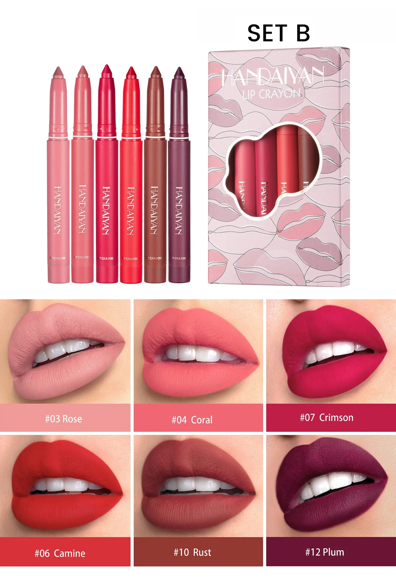 MA571 - 6Pcs Matte Lipstick Set