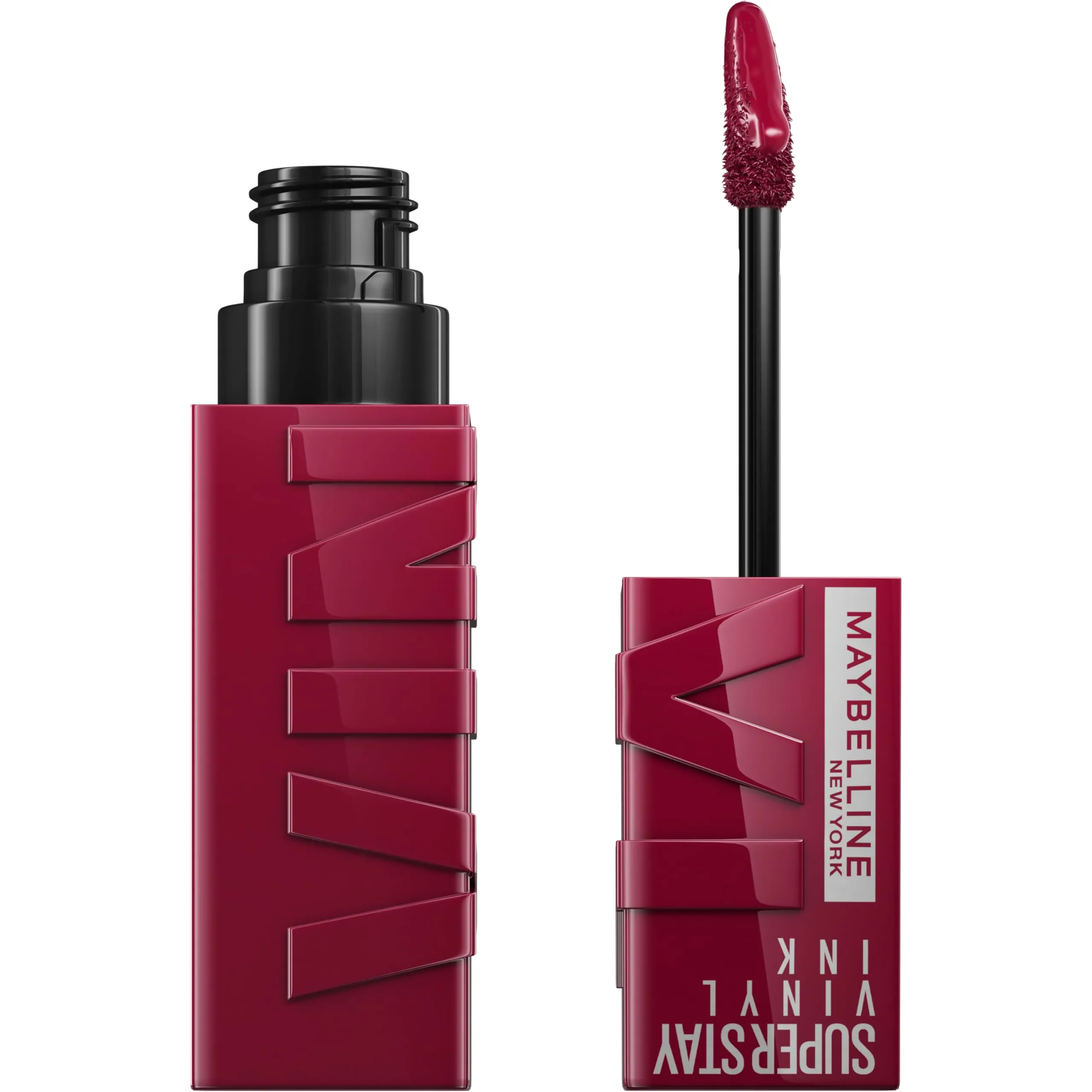 Maybelline New York Super Stay Vinyl Ink Longwear No-Budge Liquid Lipcolor Makeup, Highly Pigmented Color and Instant Shine, Unrivaled, Berry Burgundy Lipstick, 0.14 fl oz, 1 Count