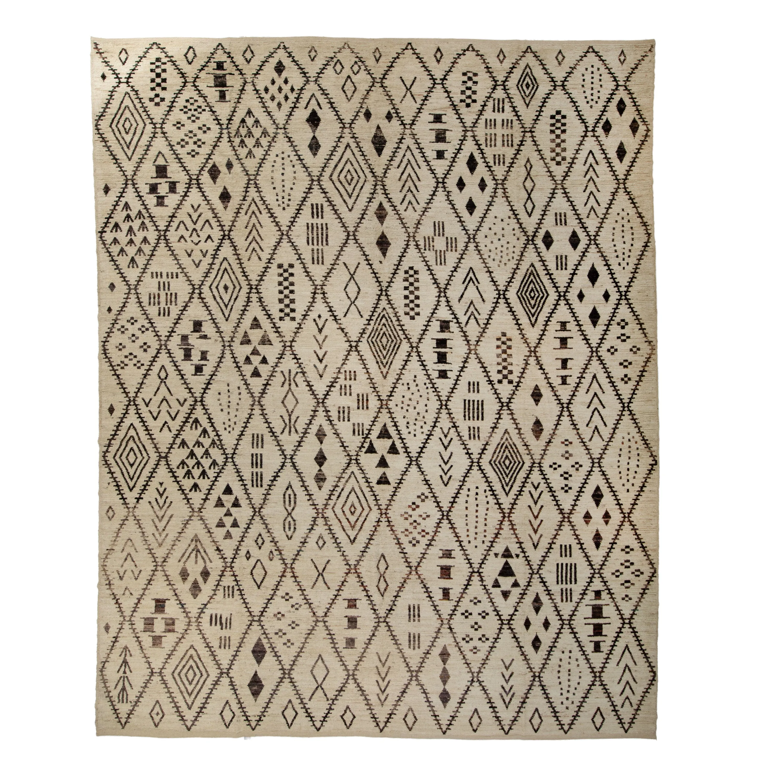 Natural Zameen Transitional Wool Rug- 13'5" x 16'4"