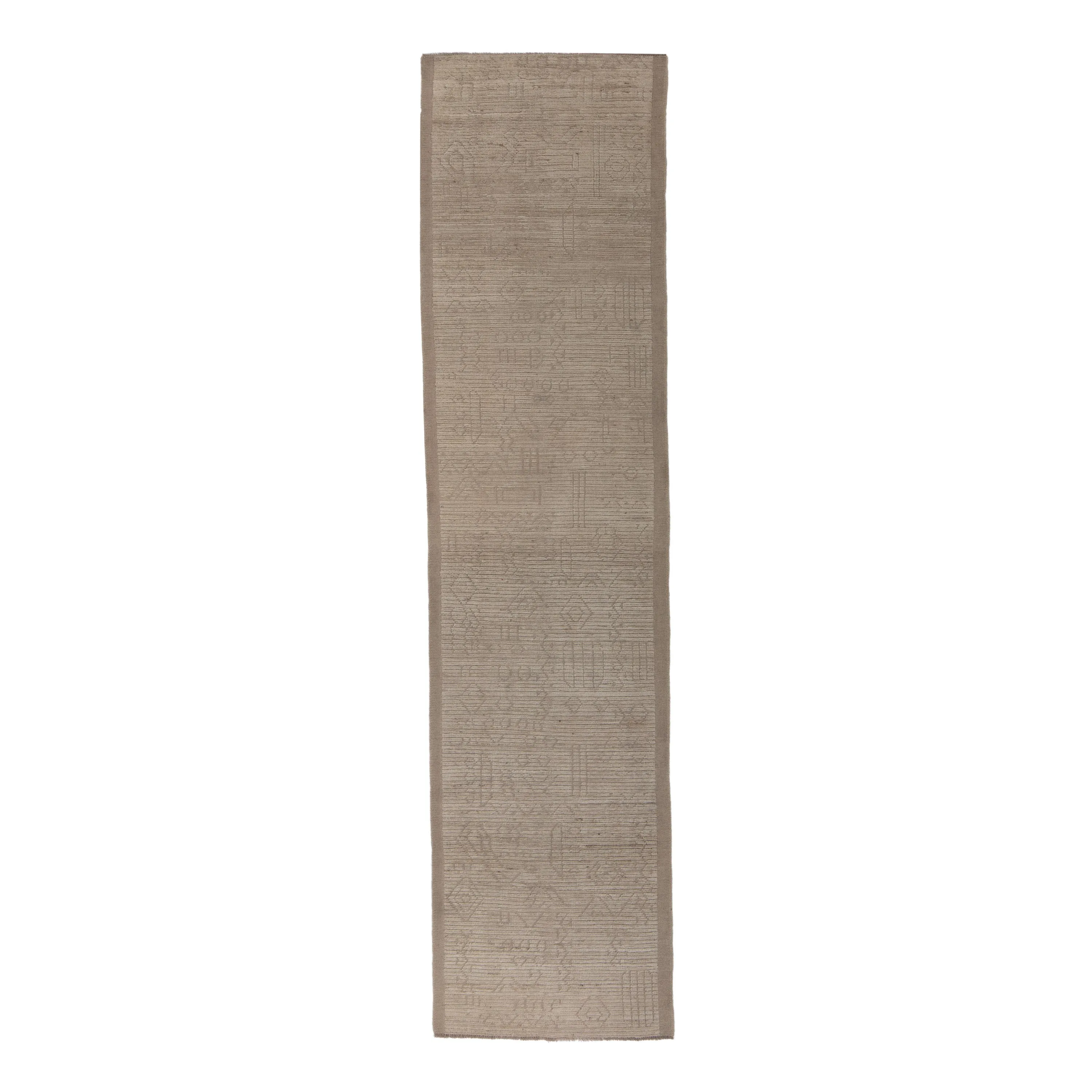 Natural Zameen Transitional Wool Runner - 3' x 12'8"