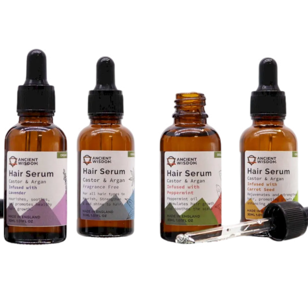 Organic Hair Serums - Vegan-Friendly - Argan Oil & Pure Essential Oils