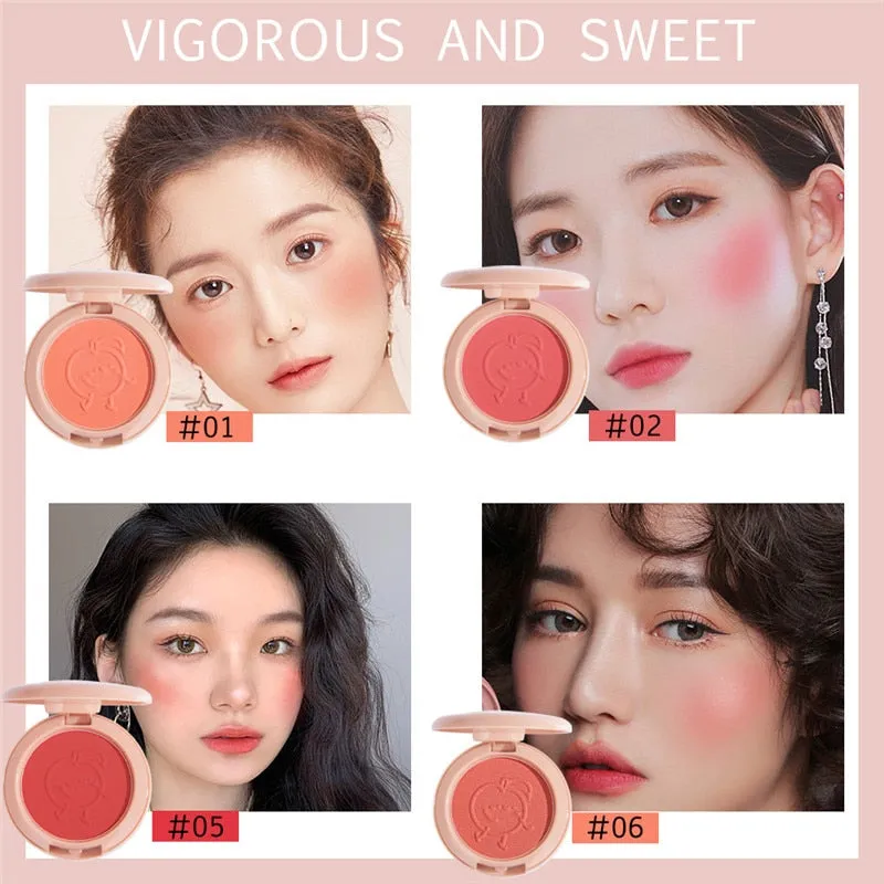 Peachy 6 Colors Blush Makeup Mineral Powder Palette