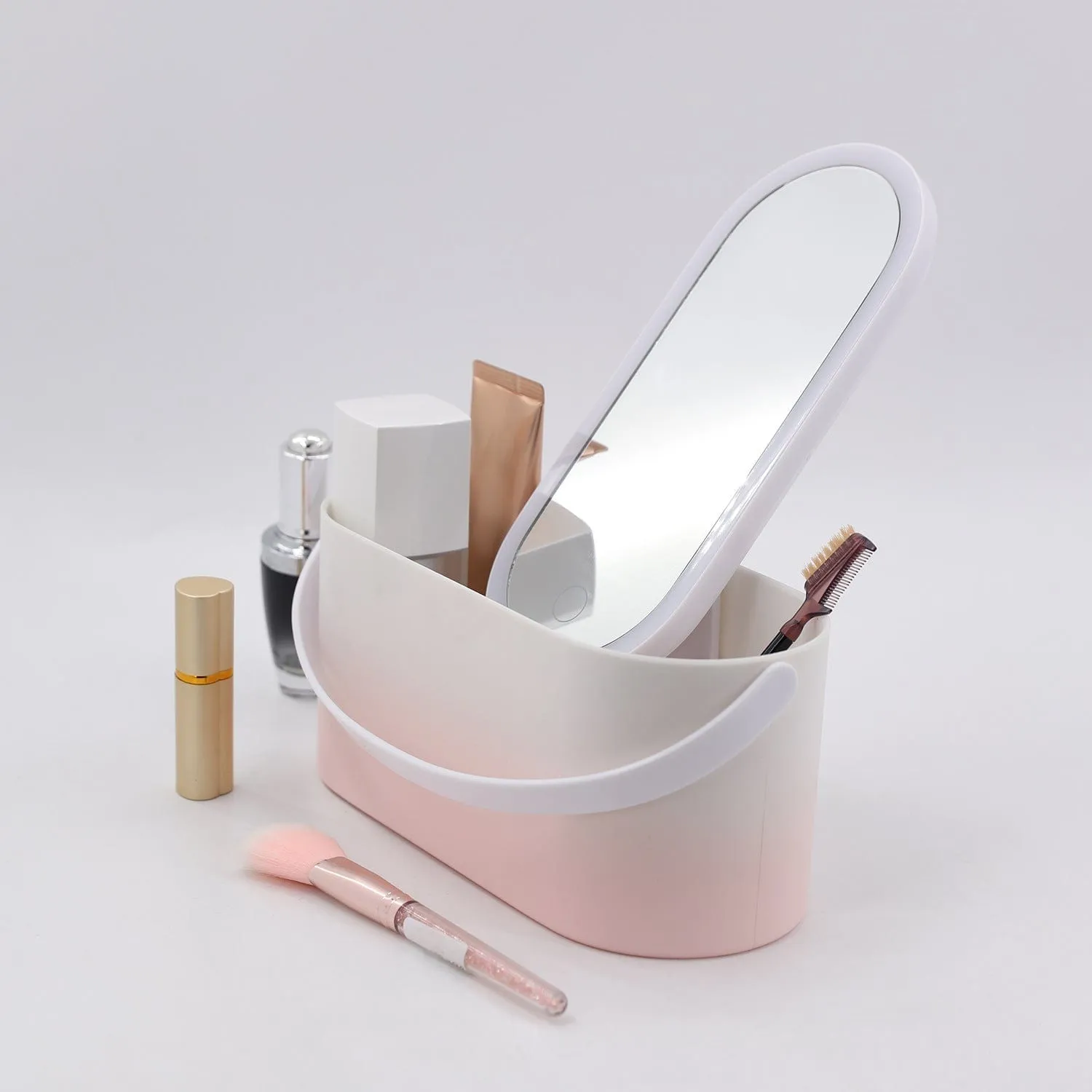 Portable LED Makeup Mirror Storage Box