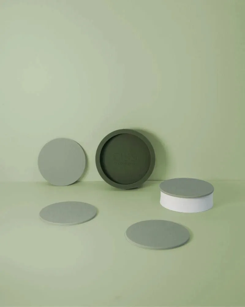 Porter Green Ciss Silicone Coasters - Sage   Olive