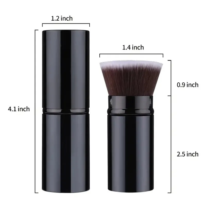 Retractable Kabuki Brush Angled Foundation Makeup Brushes Portable Travel Flat Top Bronzer Blush Brush