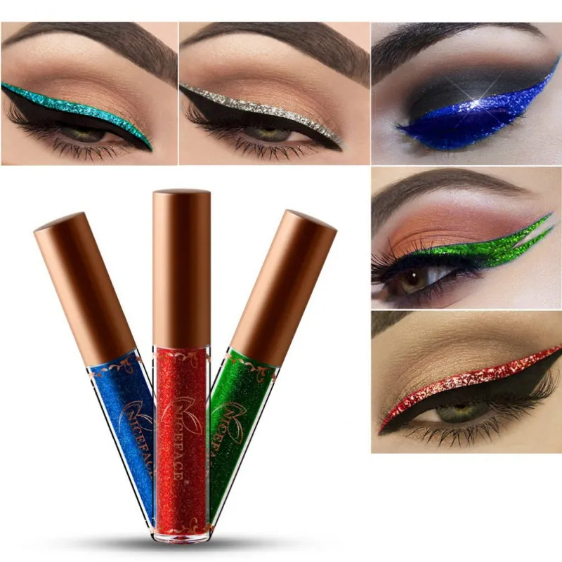 Shimmer Liquid Eyeliner Metallic 12 Colors Glitter Eyeliner Make Up