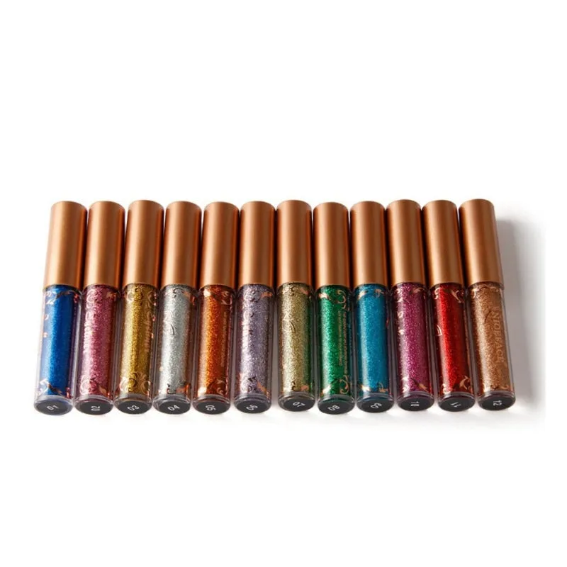 Shimmer Liquid Eyeliner Metallic 12 Colors Glitter Eyeliner Make Up