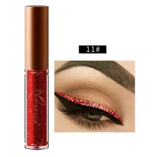 Shimmer Liquid Eyeliner Metallic 12 Colors Glitter Eyeliner Make Up