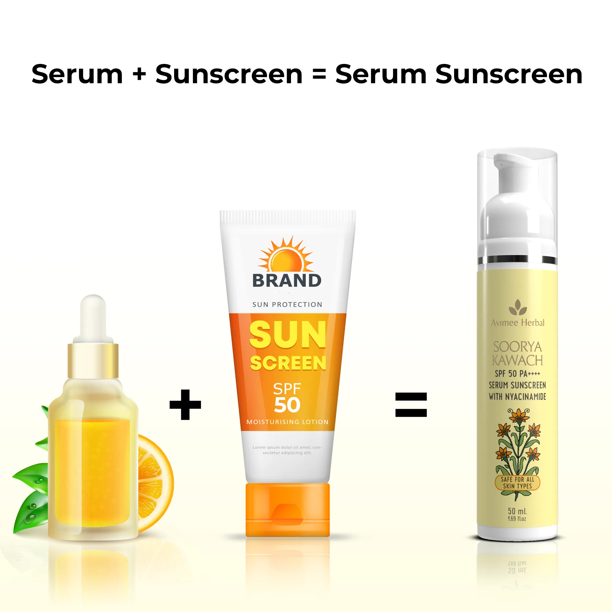 Soorya Kawach SPF 50 PA     Niacinamide Serum Sunscreen