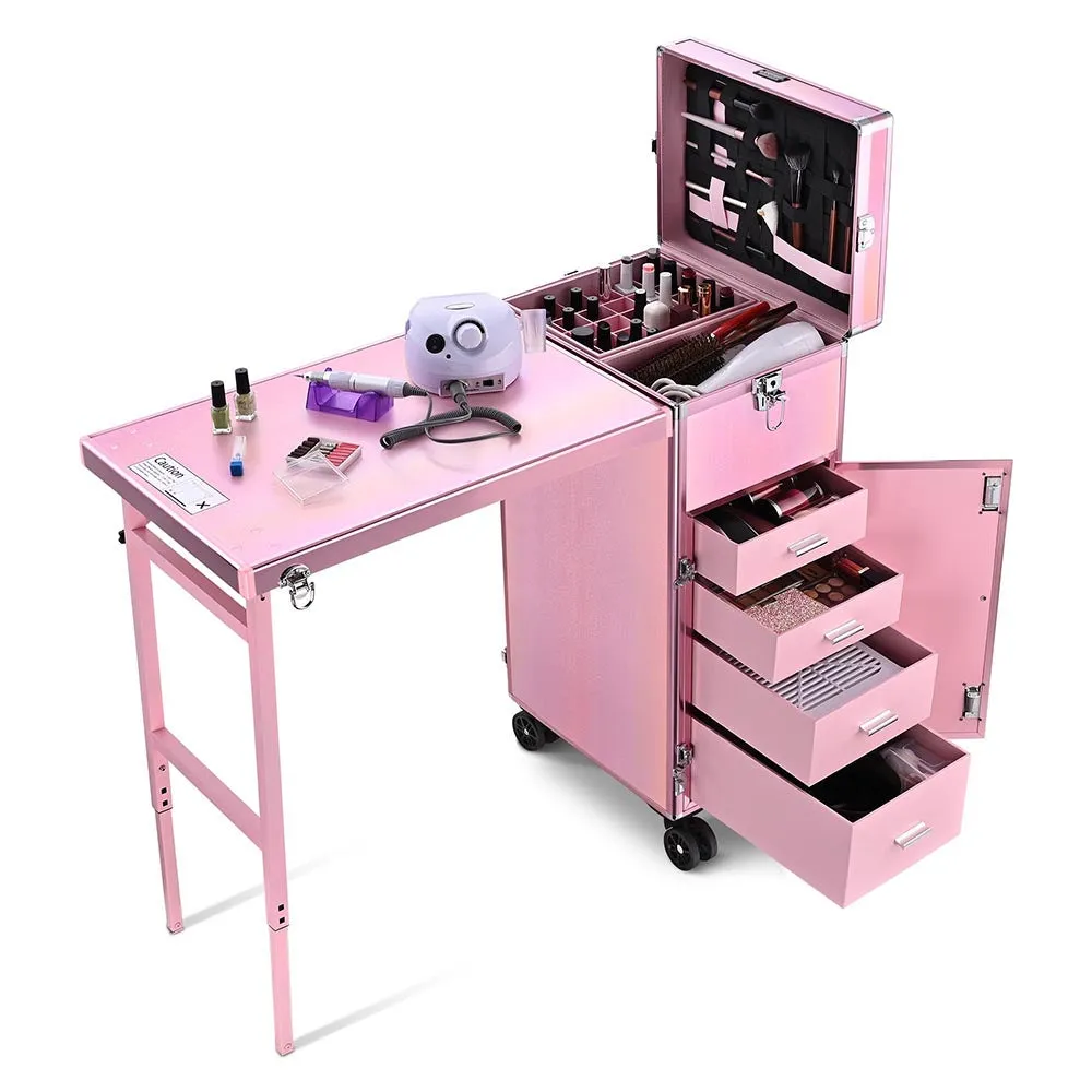 TheLAShop Rolling Makeup Station Hair Nail Workstation Drawers