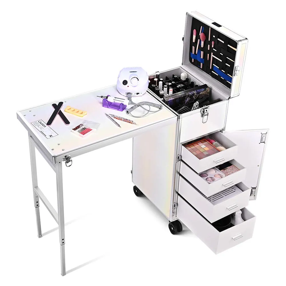 TheLAShop Rolling Makeup Station Hair Nail Workstation Drawers