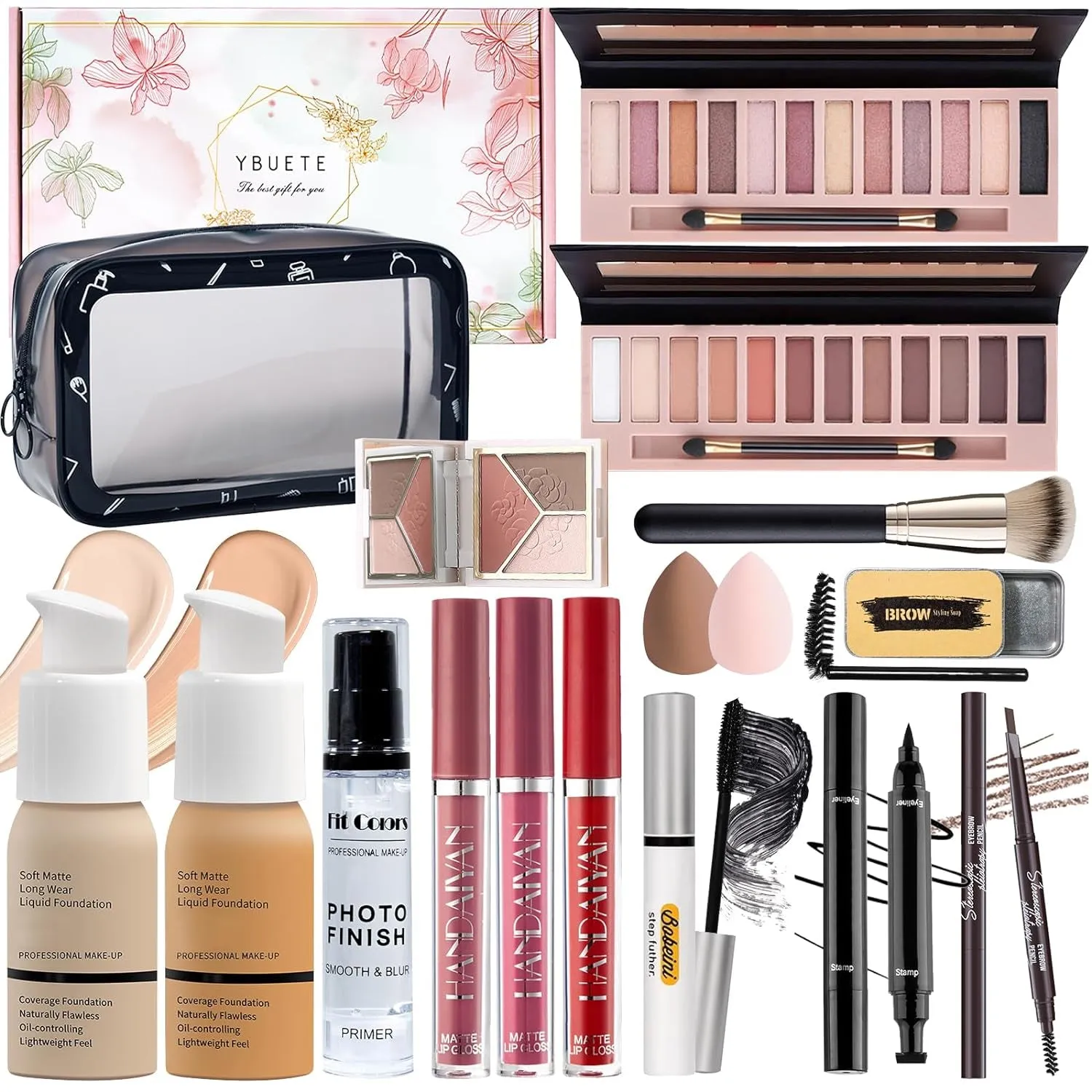 Ultimate All-in-One Makeup Kit for Women and Teens: Palette with Eyeshadow, Foundation, Lip Gloss & More